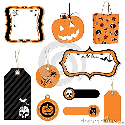 Halloween tags Vector Illustration