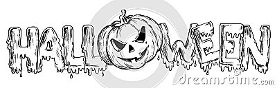 Halloween theme drawing 3 Vector Illustration