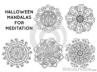 Halloween theme mandala Vector Illustration