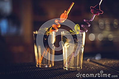 Halloween themed cocktails Stock Photo