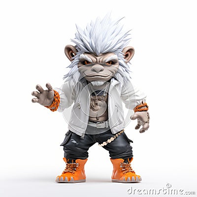 Halloween-themed Gorilla Doll Piratepunk Urban Troll In B-boy Stance Stock Photo