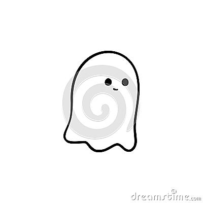 Halloween tiny ghost. Vector Illustration