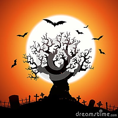 Halloween Tree Vector Illustration