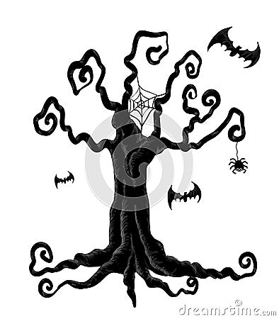 Halloween tree Vector Illustration