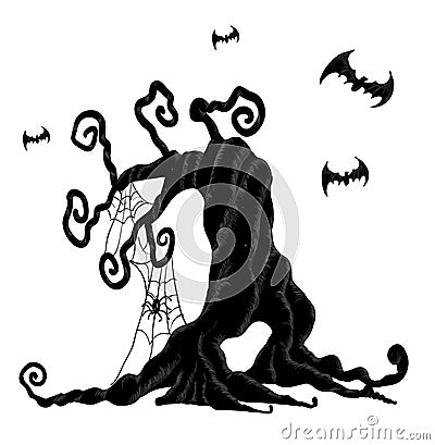 Halloween tree Vector Illustration