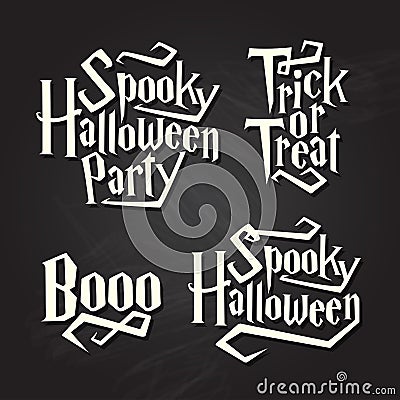 Halloween typography quotes on chalkboard Vector Illustration