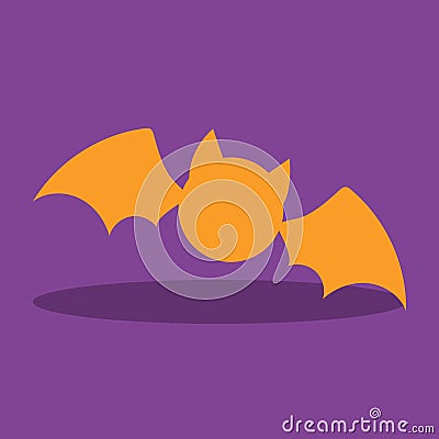 HALLOWEEN UNICORN BAT ORANGE 10 Vector Illustration