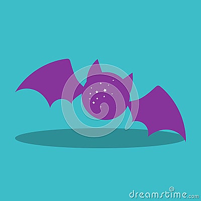 HALLOWEEN UNICORN BAT VIOLET 11 Vector Illustration