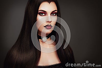 Halloween vampire woman portrait Stock Photo