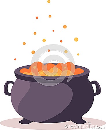 Halloween Vector Collection. Witch's cauldron where the potion is brewed. Vector Illustration