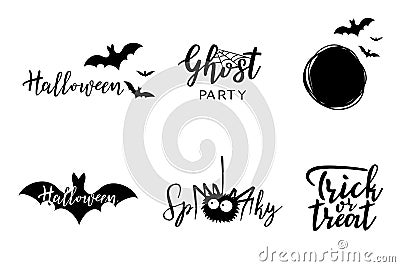 Halloween vector lettering set. Vector Illustration