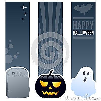 Halloween Vertical Banners Vector Illustration