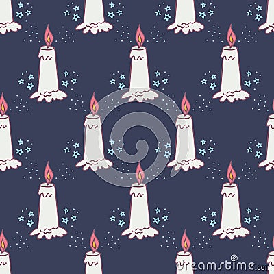 Halloween Wax Candle Pattern-04 Vector Illustration