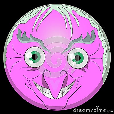Halloween witch emoji smiley face beldam emoticons hag digital emoji hex eps ai Vector Illustration