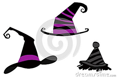 Halloween witch hat on white background Stock Photo