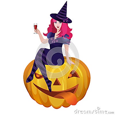 Halloween witch Vector Illustration