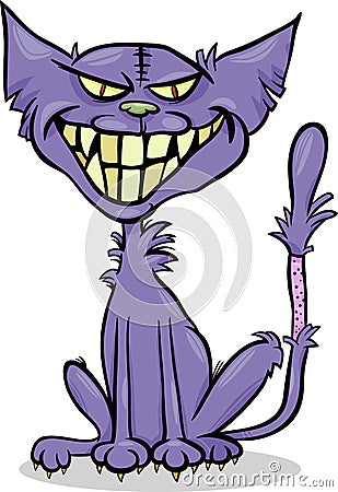 Halloween zombie cat cartoon illustration Vector Illustration