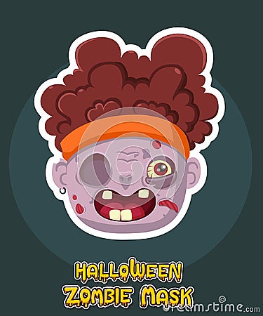 Halloween zombie mask vector design. Vector clip art illustration with simple gradient Vector Illustration