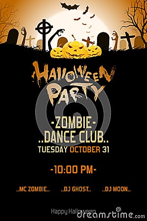 Halloween Zombie Party Poster Stock Photo
