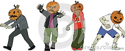 Halloween zombies Vector Illustration