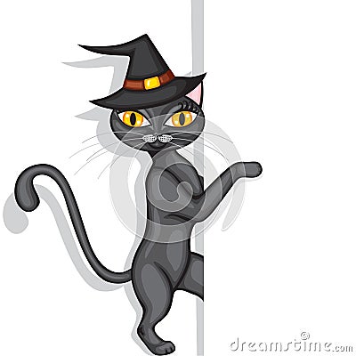 Halloweens cat peeps Vector Illustration