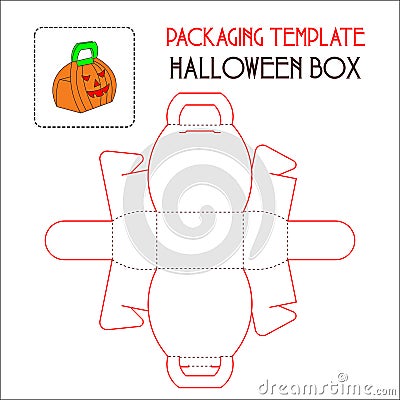Hallowen box PACKAGING TEMPLATE Vector Illustration