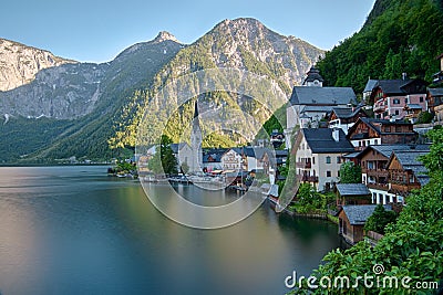 Hallstatt & Mountains Stock Photo