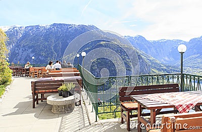 The life, people, nature in Hallstatt Village in Austria Editorial Stock Photo