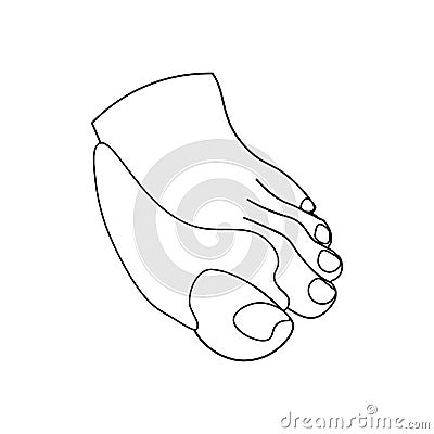 Hallux valgus orthopedic support Vector Illustration