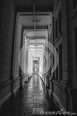 Hallway of a building Stock Photo