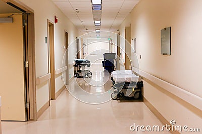 Hallway or corridor in hospital or medical facility Stock Photo