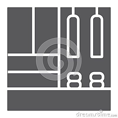 Hallway furniture glyph icon, furniture and home, cupboard sign, vector graphics, a solid pattern on a white background. Vector Illustration