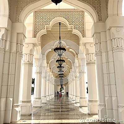 The hallway of the Qasr Al Watan Palace Editorial Stock Photo