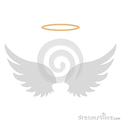 Halo and Angel Wings Vector Illustration