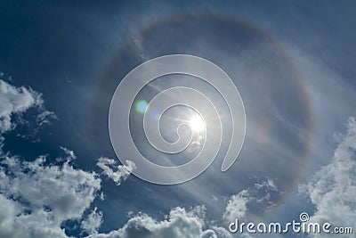 Halo Phenomena In The Sky Stock Photo