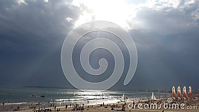 A Halo projected onto Cirrus Clouds Stock Photo