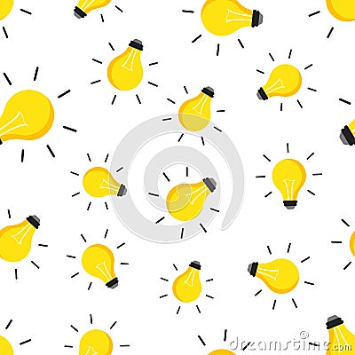 Halogen lightbulb seamless pattern background. Business Vector Illustration