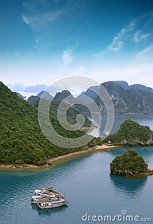 Halong bay Vietnam panoramic view Stock Photo