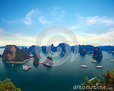 Halong bay Vietnam panoramic view Stock Photo