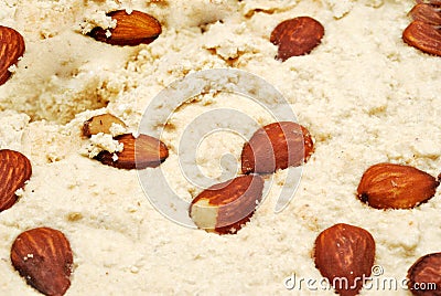 Halva with almonds Stock Photo