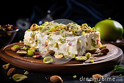 Halvah with pistachios AI generated Stock Photo