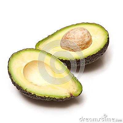 Halved avocado pear Stock Photo