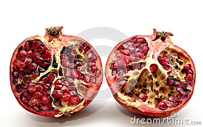 Halved pomegranate Stock Photo