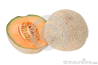 Halves cantaloupe Stock Photo