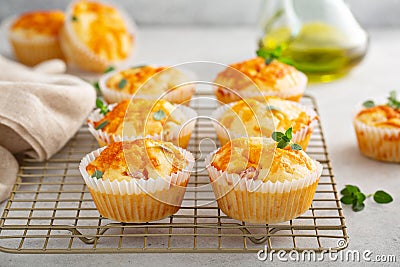 Ham and cheese muffins Stock Photo