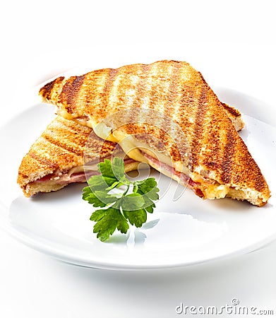 Ham and cheese panini sandwich Stock Photo