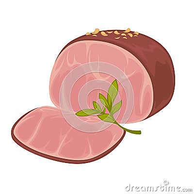 Ham - icon of smoked pork Vector Illustration