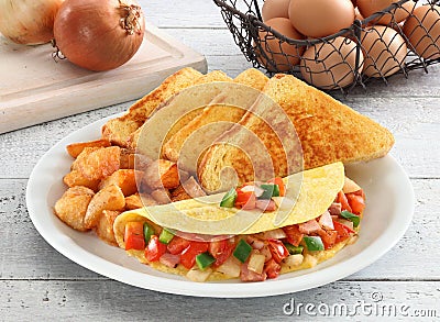 Ham omelette breakfast Stock Photo