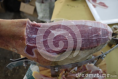 Ham ready to sliced Stock Photo