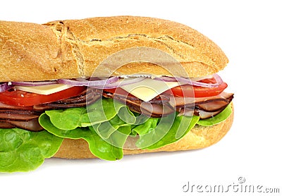 Ham And Salad Sub Stock Photo